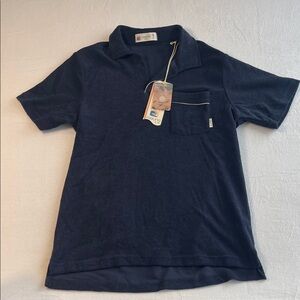 LAGUNA MEN'S NAVY TERRY CLOTH POLO SHIRT NWT M